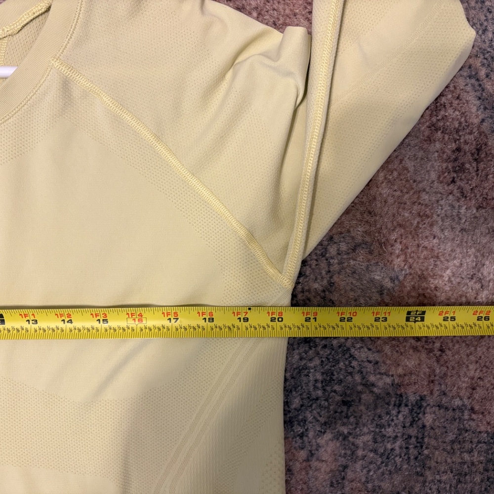Athleta #530524 Women's Plus L/S Momentum Seamless Tee Shirt Top 1X Yellow - Picture 7 of 9